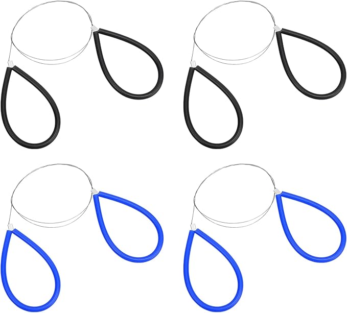 eZAKKA Clay Cutters Wire Steel Wire Clay Cutter Cutting Pottery Tools Cut Off Tools for Clay Artists Handle Pottery Wheel, Black and Blue, 2+2 Pcs