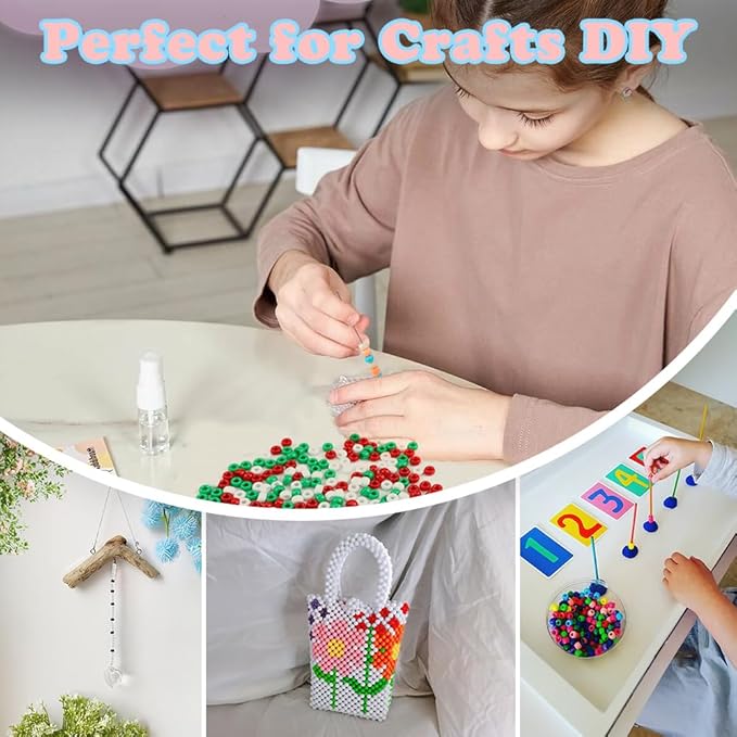 QPIXVB 1100PCS Christmas Beads,Pony Beads,Christmas Pony Bead for Bracelets,Small Bulk Bead for Jewelry Making Bracelet Making,Hair Craft,Red Green Jewelry Making Supplies for Adults,9mm