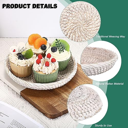 Hipiwe Small Key Basket Bowl for Entryway 7.6" Round Woven Wicker Basket - Image 3