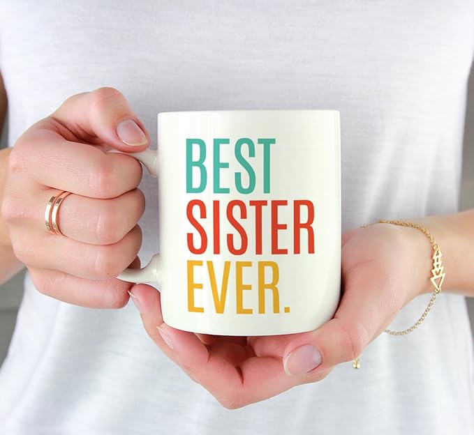 Andaz Press 11oz. Coffee Mug Birthday Gift, Best Sister Ever, 1-Pack