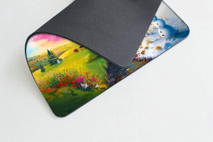 Square Mouse Pad Scenery of The Four Seasons,Gaming Mouse Pads for Desk,Soft Computer Waterproof Non-Slip Mouse Mat