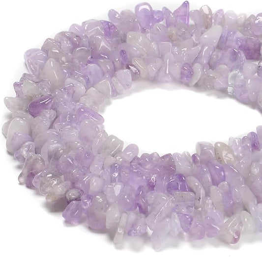 Gemstone Chips Natural Purple Jade Crystal 3-5mm Healing Crystals Waist Bracelets Necklace Kit Irregular Stone DIY Crafts Design Jewelry Making Approxi 32 inch