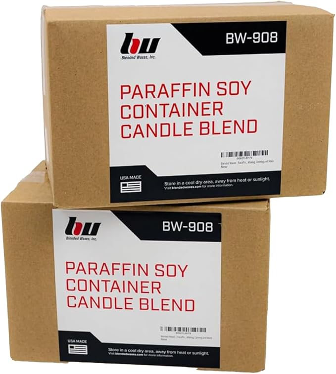 Blended Waxes, Inc. Soy Blend Paraffin Wax for Candle Making, Single Pour, Easy-to-Use Pastilles, Premium Mix of Paraffin & Soy Wax for Candles, Odorless & White, 20 lb