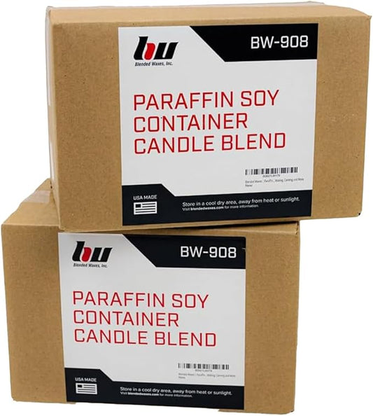 Blended Waxes, Inc. Soy Blend Paraffin Wax for Candle Making, Single Pour, Easy-to-Use Pastilles, Premium Mix of Paraffin & Soy Wax for Candles, Odorless & White, 20 lb