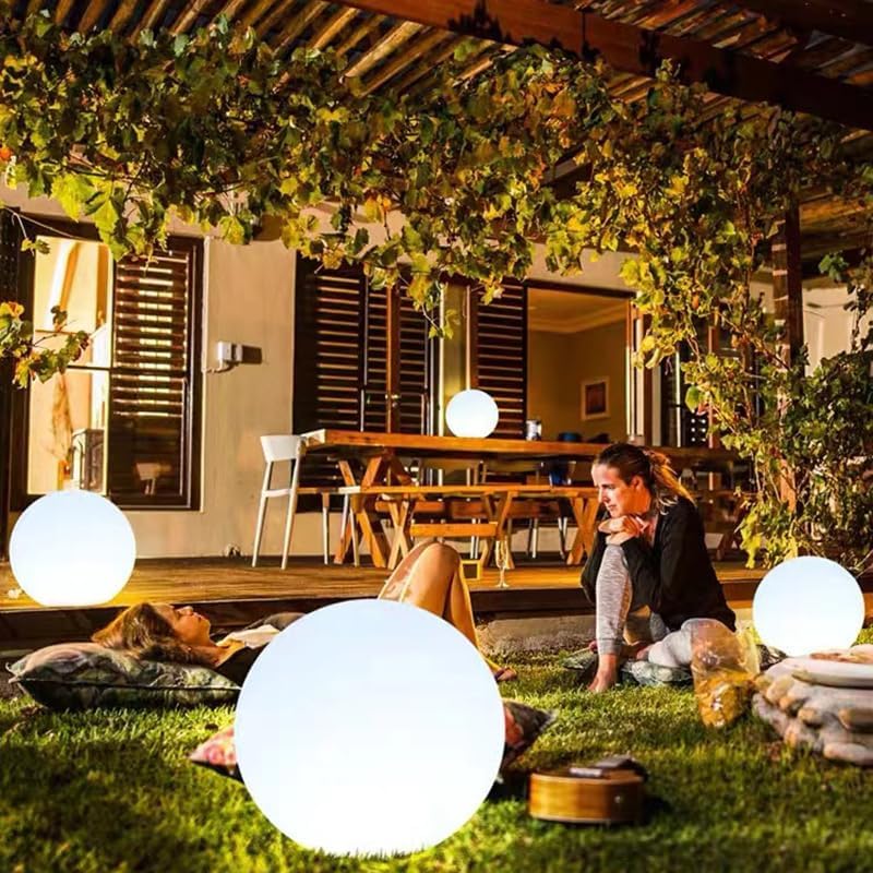 Globe Floor Lamp, 14-inch Color Charging Large LED Globe Orb Light Outdoor - Image 7