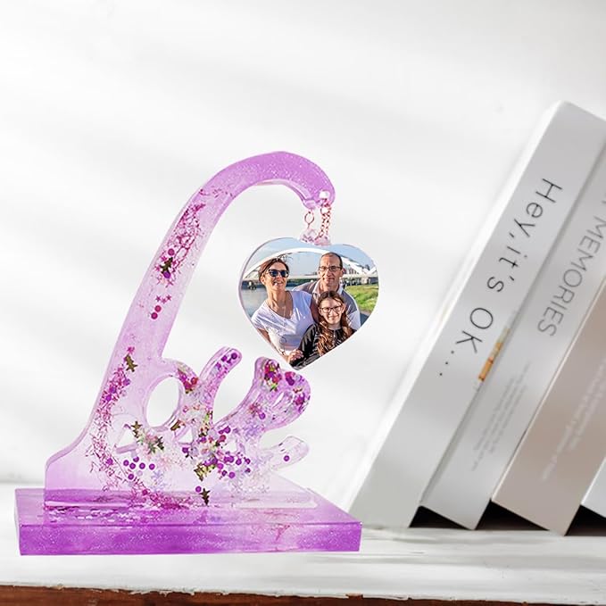 2 Set Large 3D Photo Frame Resin Molds, Love Heart Epoxy Resin Molds DIY Personalised Picture Frame Silicone Molds for Art Craft Home Decor Wedding Gifts, White