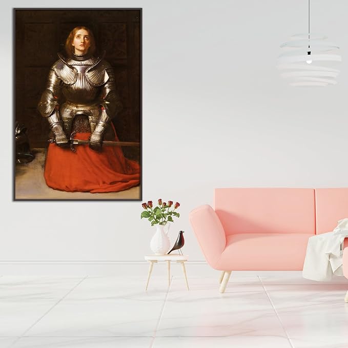OKRA John Everett Millay Canvas Wall Art Joan of Arc Vintage Portrait Poster Master Painting Print Historical Cultural Illustration Suitable for Home Classroom Wall Decor Unframed(8x12in/20x30cm)