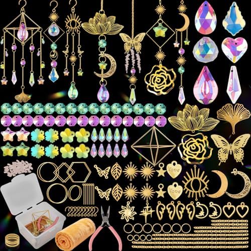 407 pcs DIY Sun Catchers for Adults, DIY Suncatchers Making Kits,Hanging Decorative Suncatcher, Crystals Rainbow Maker for Indoor Home Decor by Ecoofor