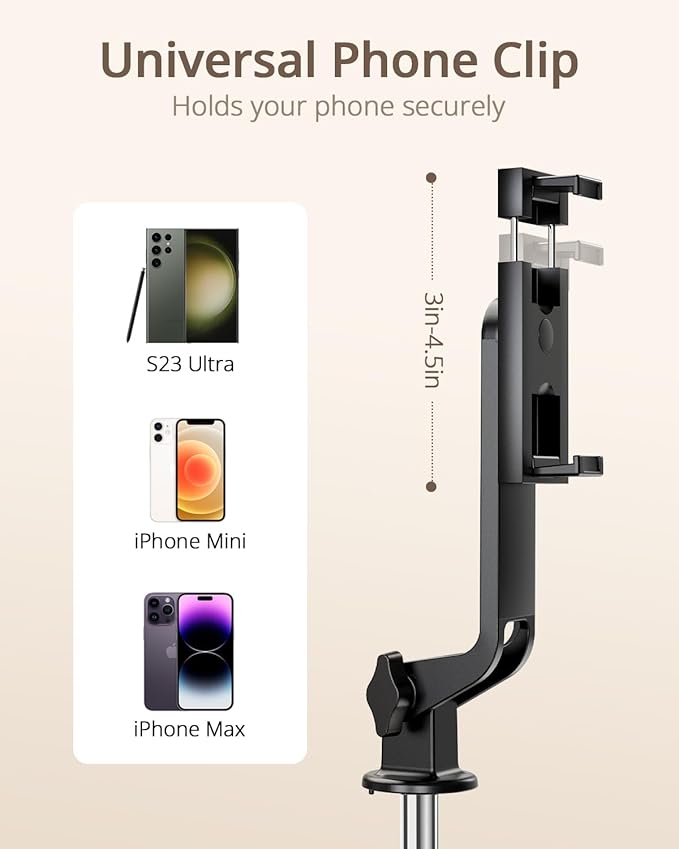 UBeesize Selfie Stick Tripod for iPhone and Android, 52'' Extendable Phone Tripod Stand with Remote, Portable Selfie Sticks with Phone Holder for Video Recording & Travel