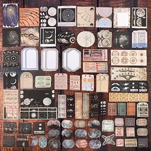 Draupnir 200pcs Vintage Junk Journal Supplies,Scrapbook Supplies Scrapbooking Paper and Stickers Ephemera For Art Aesthetic Journaling Kit Collage(Celestial) - Image 4
