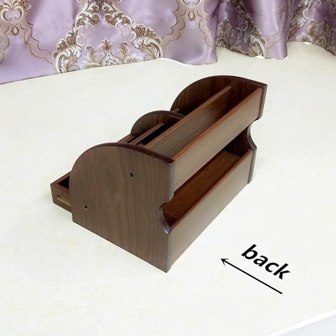 Desk organizer wood remote control holder with long drawer Office stationery storage and sorting organizer household small sundries storage box HeBen1025