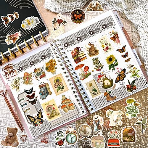 300 PCS Vintage Stickers, Aesthetic Waterproof Vinyl Stickers for Scrapbook Journaling Planners and Journals, Cottagecore Retro Sticker Pack for Water Bottles Laptop, Scrapbooking Supplies for Adults - Image 5