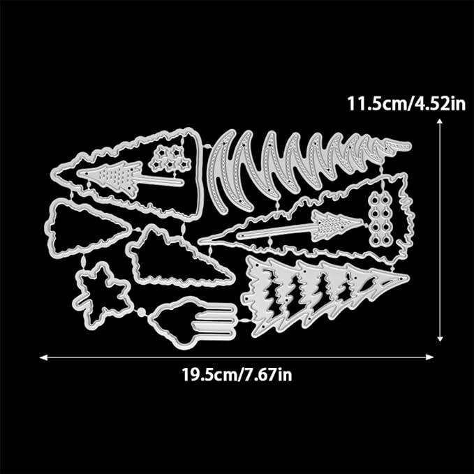 Christmas Tree Snow Stamps and Cutting Dies for Card Making DIY Transparent Silicone Clear Stamp and Metal Die Cuts Sets for Scrapbooking Paper Greeting Cards Decor Seals Craft Supplies