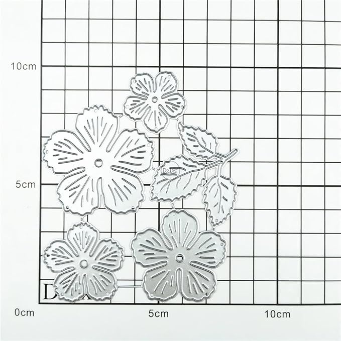 DzIxY Patchwork Peach Blossoms Flowers Leaves Metal Cutting Dies for Card Making Kit Embossing Paper Die Cuts Set Scrapbook Stencils Supplies Machine Templates