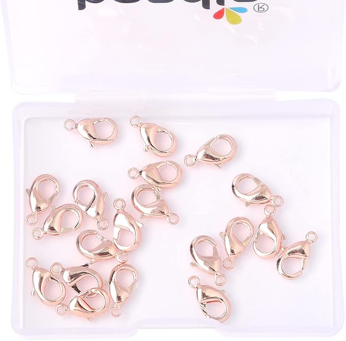 Rose Gold Plated Lobster Clasps Non Tarnish 12mm 20pcs for Jewelry Making Findings