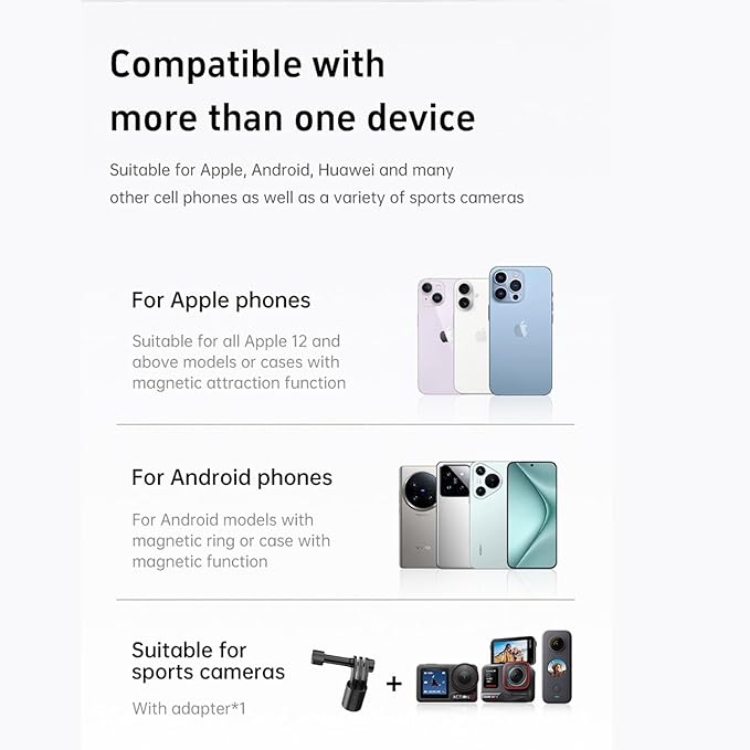 Cell Phone Stand,Neck Phone Holder, with Chest Strap, Hand Free Flexible Gooseneck 360° Rotation Adjustable Phone Holder,for iPhone Series, Android Devices and Action Cameras.