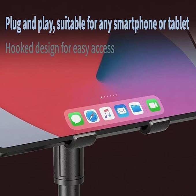 Versatile Dual Phone Holder Mount, Adjustable Height & 360° Rotation, Ergonomic Stand for Simultaneous Phone and Tablet Use, Perfect for Home, Office, and Travel