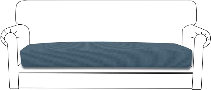 Easy-Going Stretch Cushion Cover Sofa Cushion Furniture Protector Sofa Seat Sofa Slipcover Sofa Cover Soft Flexibility with Elastic Bottom(Sofa Cushion, Bluestone)