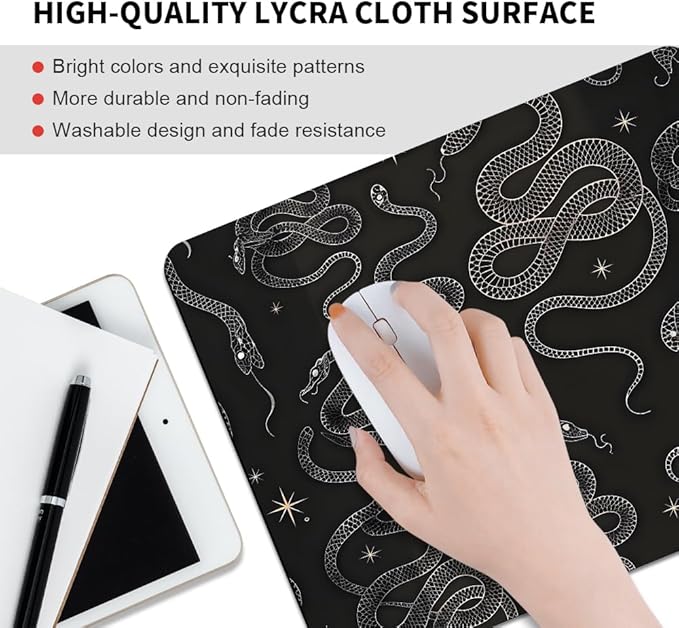 Black Serpent Texture Mouse pad, Square Waterproof and Anti Slip Mouse pad for Office laptops