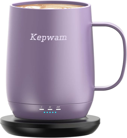 Self Heating Coffee Mug T2, 16oz Smart Heated Coffee Mug, 150 Min Battery Life - Hot up to 149℉ Temperature Control Coffee Mug Warmer, Gifts for Dad Mom (No APP)