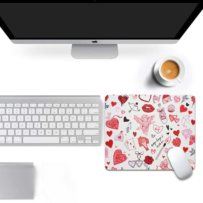 Cupid's Touch Collage Texture Mouse pad, Square Waterproof and Anti Slip Mouse pad for Office laptops