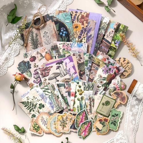 400PCS Vintage Scrapbook Paper Journaling Scrapbooking Supplies Kit Retro Decorative Craft Paper Assorted for Bullet Junk Journals Card Making Craft DIY, Vintage Nature - Image 2