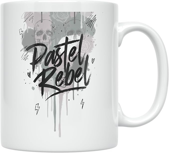 Pastel Rebel Aesthetic - Teens - 11 oz White Ceramic Coffee Mug - Soft Edgy Style