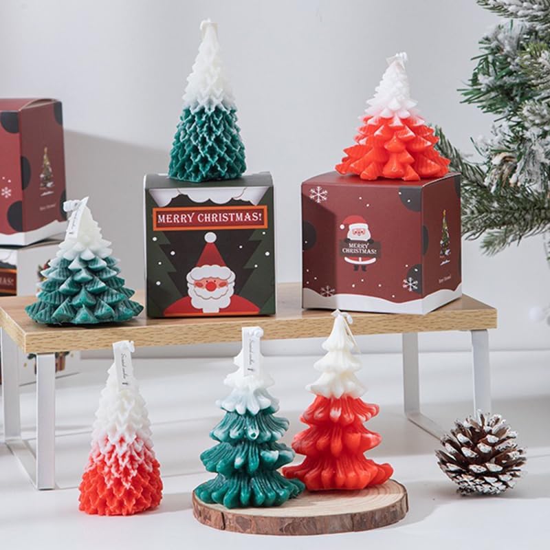 5PCS 3D Christmas Tree Silicone Candle Soap Epoxy Resin Wax Mold - Image 5