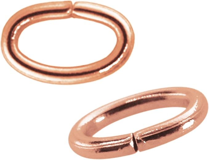 Mandala Crafts 1100 Pcs 7X5mm Rose Gold Oval Jump Rings - Jewelry Making Supplies - Small Open Jump Rings Kit for Necklace Earring