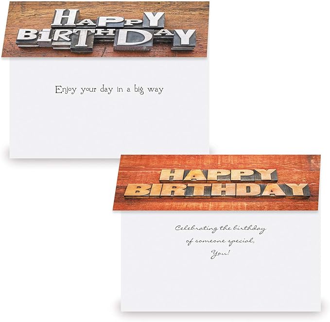 Current Playful Type Birthday Greeting Cards Value Pack - Set of 20, 10 Unique Designs, Large 5 x 7 Inch Cards, Sentiments Inside, Envelopes Included