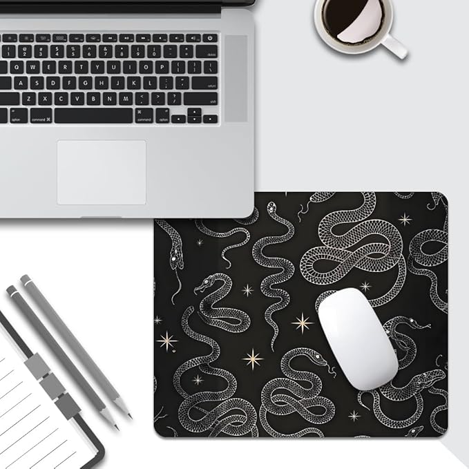Black Serpent Texture Mouse pad, Square Waterproof and Anti Slip Mouse pad for Office laptops