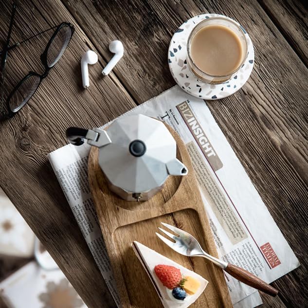 Small Wood Coffee Serving Tray, 2 Pack Wooden Serving Platter Drink Server for Coffee Table - Image 5