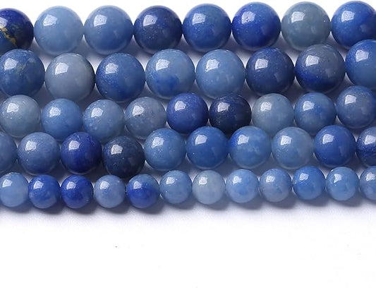 45PCS 8mm Natural Stone Beads Blue Aventurine Round Loose Spacer Energy Stone Healing Power Beads for Jewelry Making DIY Bracelet Necklace 15" Inch(8mm, Blue Aventurine)