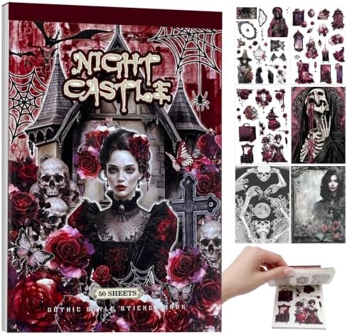 Halloween Stickers Gothic Sticker Book for Adults, Goth Scrapbook Paper by Unknown
