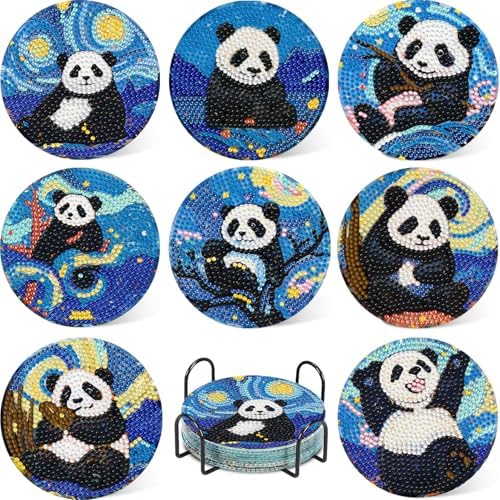 Leatrice 8 Pcs Diamond Art Coasters Small Diamond Painting Kits for Adults by Leatrice20240713