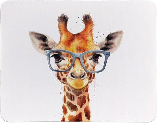 Rusenbao Giraffe Mouse Pad for Desk, Giraffe Gifts for Women, Small Mouse Pads for Desk, Non-Slip Rubber Base Mouse Pads for Wireless Mouse, Computers, Laptop, Office, 9.5x7.9 Inch