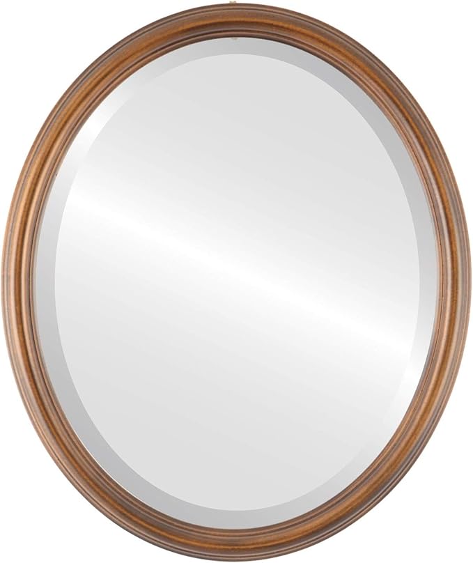 OVALCREST Oval Beveled Wall Mirror for Home Decor - Saratoga Style - Sunset Gold - 20x26 Outside Dimensions