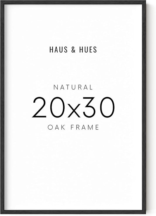 HAUS AND HUES 20x30 Black Oak Frame - Poster Holder, Art Display, Wall Mount (Wooden Frame)