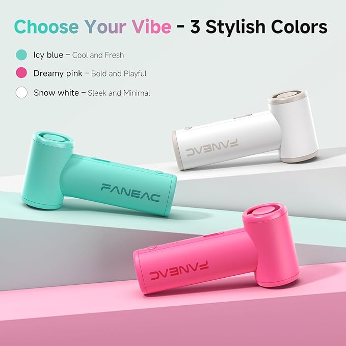 Mini Handheld Portable Fan - Brushless Motor, Ultra Slim, Stepless Control, Rechargeable 2500mAh Battery Up to 8 Hours, Pocket Electric Fan for Outdoor Travel & Office (Dreamy Pink)