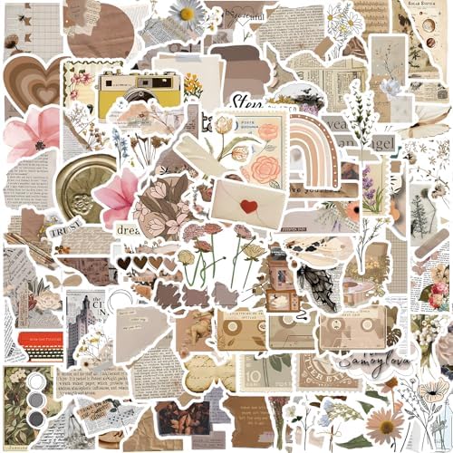 120 Pcs Vintage Aesthetic Stickers, Scrapbook Supplies by Koolstuffs