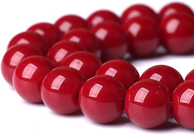 4mm 180pcs Pomegranate Red Glass Gemstone Beads Natural Round Loose Stone Healing Power for Jewelry Making 32" 2 Strand