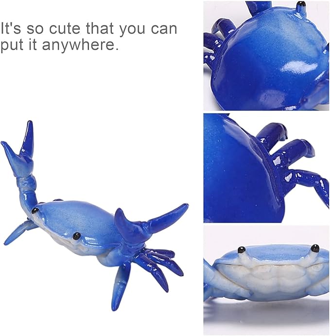 2Pcs Dark Blue Creative Crab Pen Holder Weightlifting Crabs Pen Stand Storage Rack, Office Desktop Decoration, Pencil Holders Desk Supplies Holders and Dispensers, Desk Accessories and Workspace