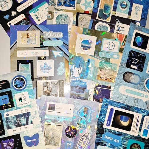 200+ Kawaii Scrapbook Japanese Stickers Book,20 Sheets Korean INS Style Stickers for Journaling,Kawaii Japanese Stickers Book for Junk Journal,Bullet Journaling,Planner,DIY Craft(Minimalist Style 1) - Image 2