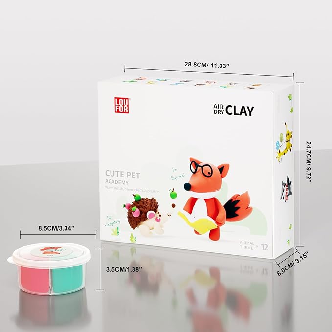 Air Dry Clay Kits - Modeling Clay for Kids, Ultra Light & Soft, Safe & Non-Toxic, 12 Boxes DIY Model Magic Clay with Sculpting Tools & Tutorials, Creatible Art Crafts Toys Gifts Boys Girls