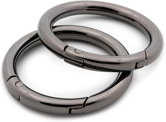 O Ring Spring, 10 PCS Opening Snap Trigger Clip Buckle Charm Purse Making (Gunmetal,1 1/5")