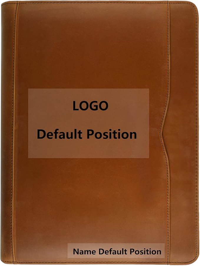 Professional Leather Business Padfolio Portfolio Case, 3 Ring Binder,Zippered Business Document Organizer Tablet Holder Folder Case,with Letter Size Notepad (Custom)