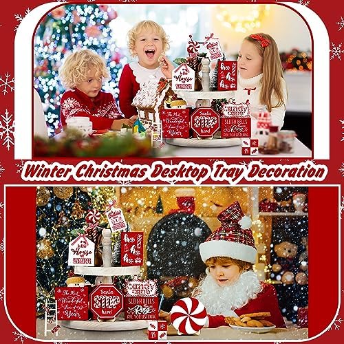 Mifoci 14 Pcs Christmas Candy Cane Tiered Tray Decor Xmas Table Decoration - Image 5