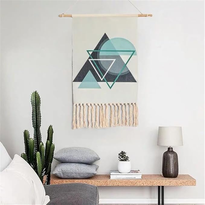 BMIDRUT Macrame Woven Wall Hanging Tapestry Home Decor Boho Bohemian Wall Art for Home Apartment Dorm Room Backdrop 20x35 Inch