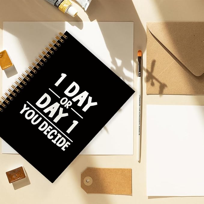 Motivational Black Women Notebook Journal, One Day Or Day One You Decide Inspirational Notebooks, Motivational Gifts Journal for Women Men, Office Desk Supplies, Notebook for Need To Remember 5.5x8.3
