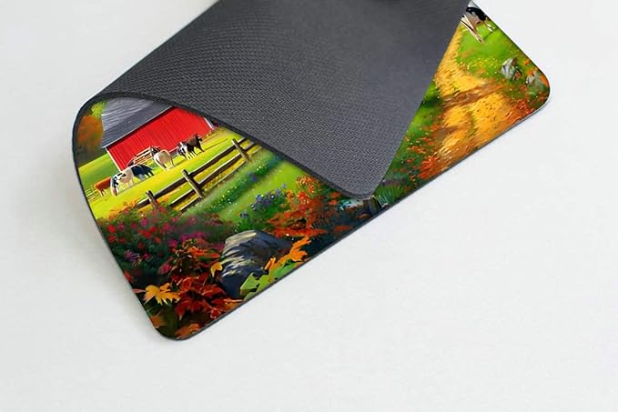 Square Mouse Pad Autumn Farm,Gaming Mouse Pads for Desk,Soft Computer Waterproof Non-Slip Mouse Mat